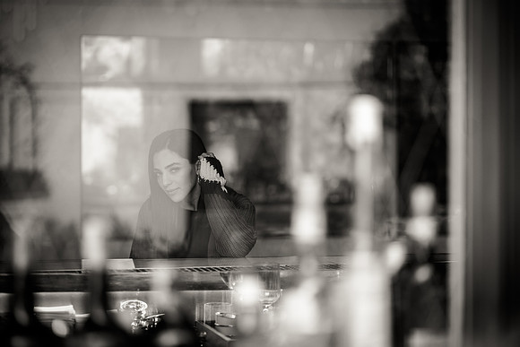 Black and white artistic reflection at St. Regis Venice