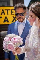 Portrait of the groom in a blue suit