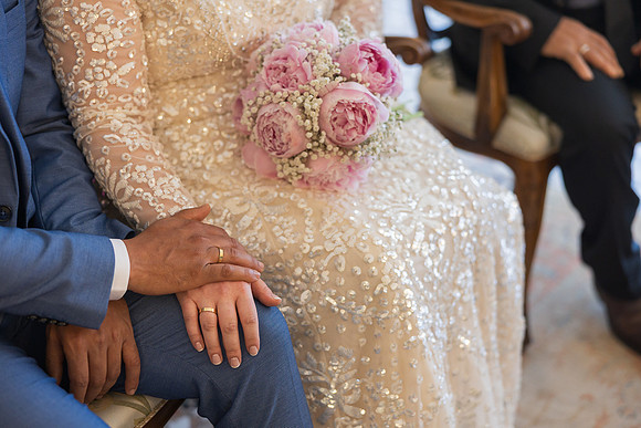 Close up of wedding bouquet