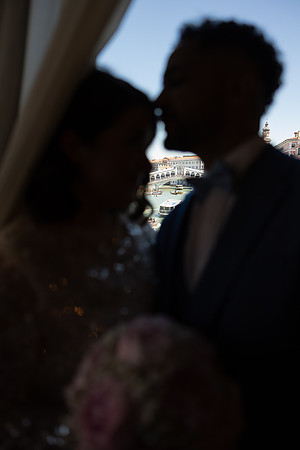 Close up of wedding couple