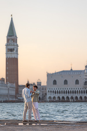 The beautiful skyline of Venice at sunset