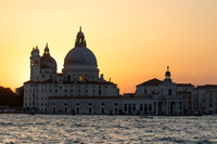 The sunset view of San Giorgio island in Venice