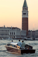 A water taxi cruising the Grand Canal in Venice