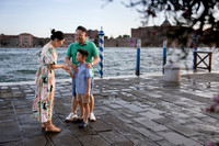 Family walking along the Venice waterfront