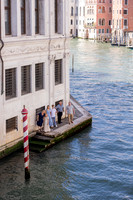 Father and son by Venice waterside