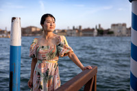 Portrait of family during vacation in Venice