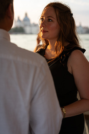 Intimate look by Venetian lagoon at sunset