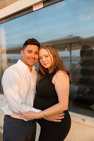 Couple embracing with San Giorgio backdrop