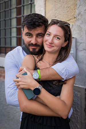 Couple portrait after engagement at Ponte Chiodo, Venice.