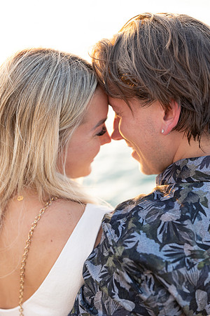 Close embrace with Venice waterscape background