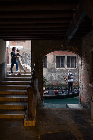 Arrival at St. Regis Hotel by water taxi in Venice