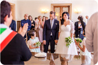 Signing marriage papers during a wedding in Venice.