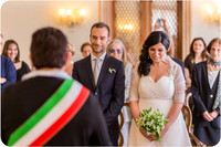 Bride and groom exchanging vows in Venice.