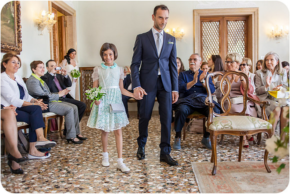 Wedding ceremony at Palazzo Cavalli in Venice.