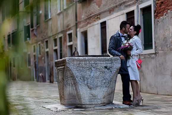Couple looking into each other's eyes Venice