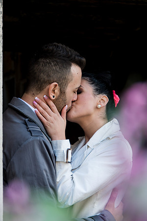 Bride groom kiss Venice street
