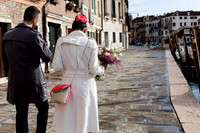 Bride and groom departing for ceremony