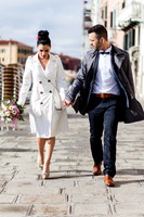 Bride groom walking to Greek Consulate