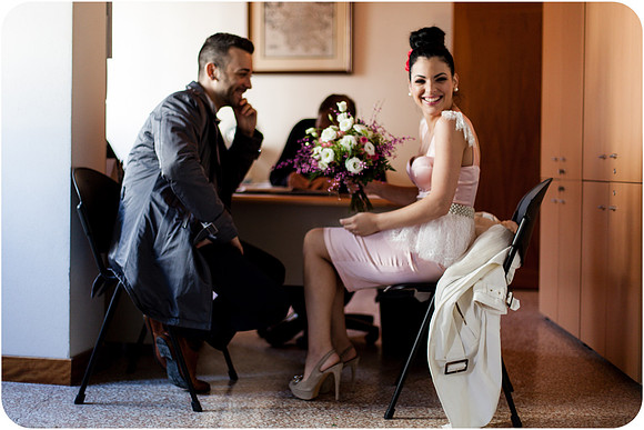 Groom holding bride’s hand ceremony