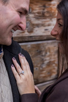 Close-up of a woman’s hand with an engagement ring in Venice.
