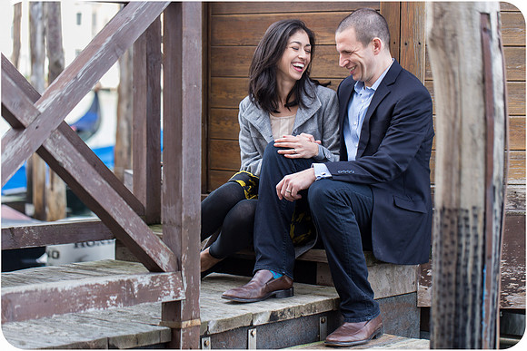 Couple standing in a quiet Venetian alleyway