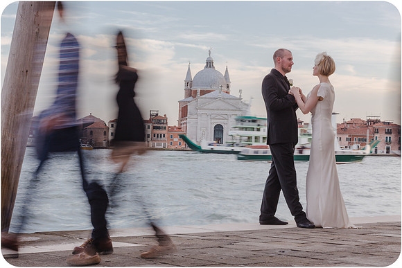 Stylized wedding portrait in Venice