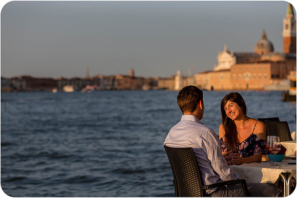 An emotional yes framed by the history and charm of Venice.