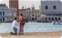 A heartfelt proposal with the beauty of San Giorgio Maggiore in the background.