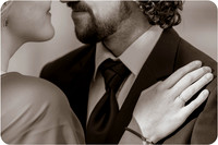 A timeless black and white image capturing the elegance of their love.