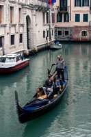 Couple embracing after proposal in Venice