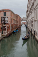 Couple enjoying surprise gondola proposal