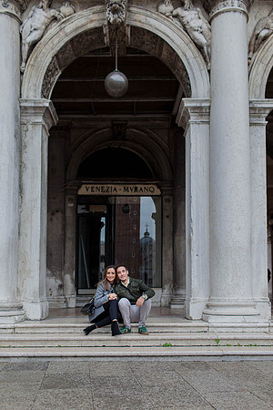 Couple sitting near the Grand Canal