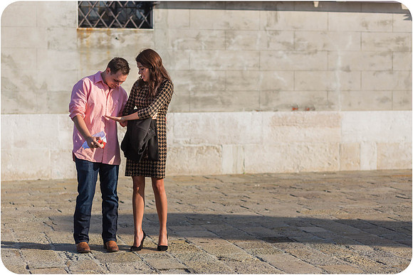 The joy and excitement of a surprise proposal beautifully captured in Venice.