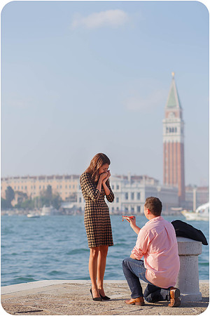A couple’s love story captured in a magical proposal by the Grand Canal.