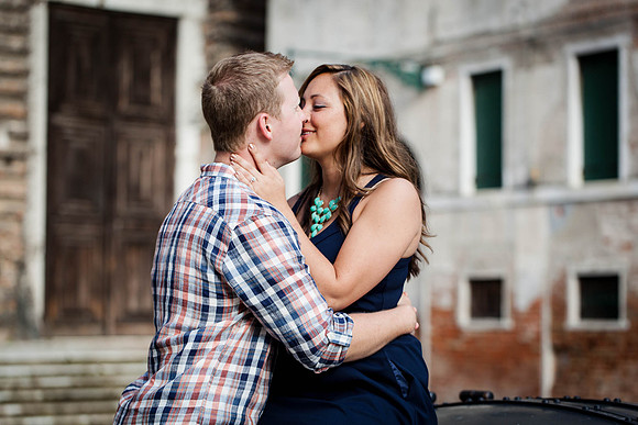 A breathtaking moment as she says yes in front of Venice’s historic architecture.