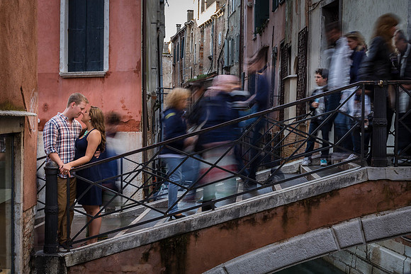 The magic of Venice reflected in this stunning engagement photo.