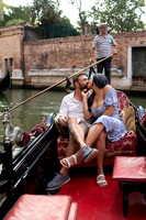 Candid moment on gondola ride in Venice
