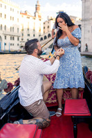 Romantic gondola proposal with Venice skyline