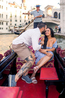 Quiet moment on gondola in Venice before proposal