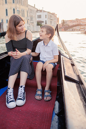 Grand Canal view with family in Venice.