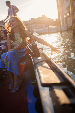 Family moment on the Grand Canal.
