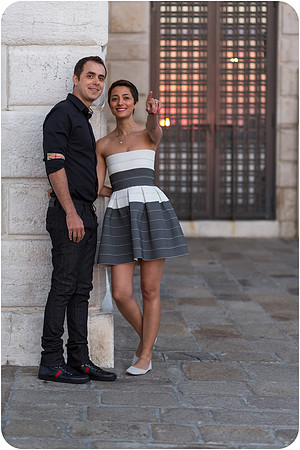 Close moment between columns near Punta della Dogana