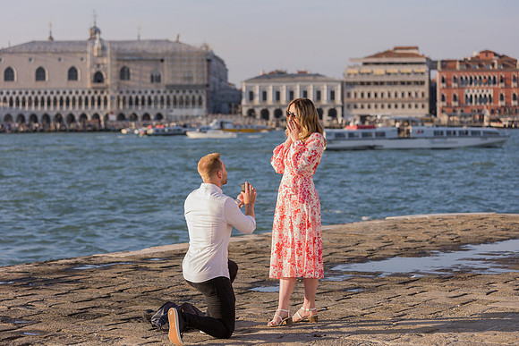 Emotional reaction to proposal on San Giorgio Island