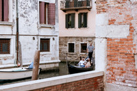 Man proposing on a gondola in Venice