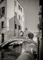 A timeless black-and-white shot capturing the historic charm of Ponte Chiodo.