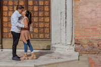 A romantic shot of the couple embracing, lost in their happiness.