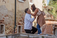 A beautiful moment as the couple holds each other after the proposal.