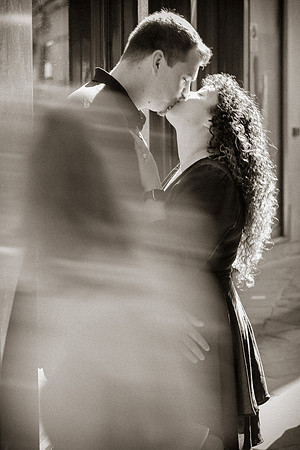 Couple strolling Venice alley