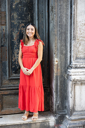 Portrait of bride-to-be after engagement in Venice