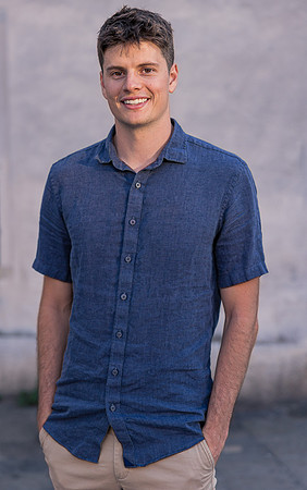 Portrait of the fiancé smiling in Venice after proposal